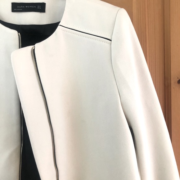 Zara cream duster jacket with zipper detailing - Picture 3 of 7